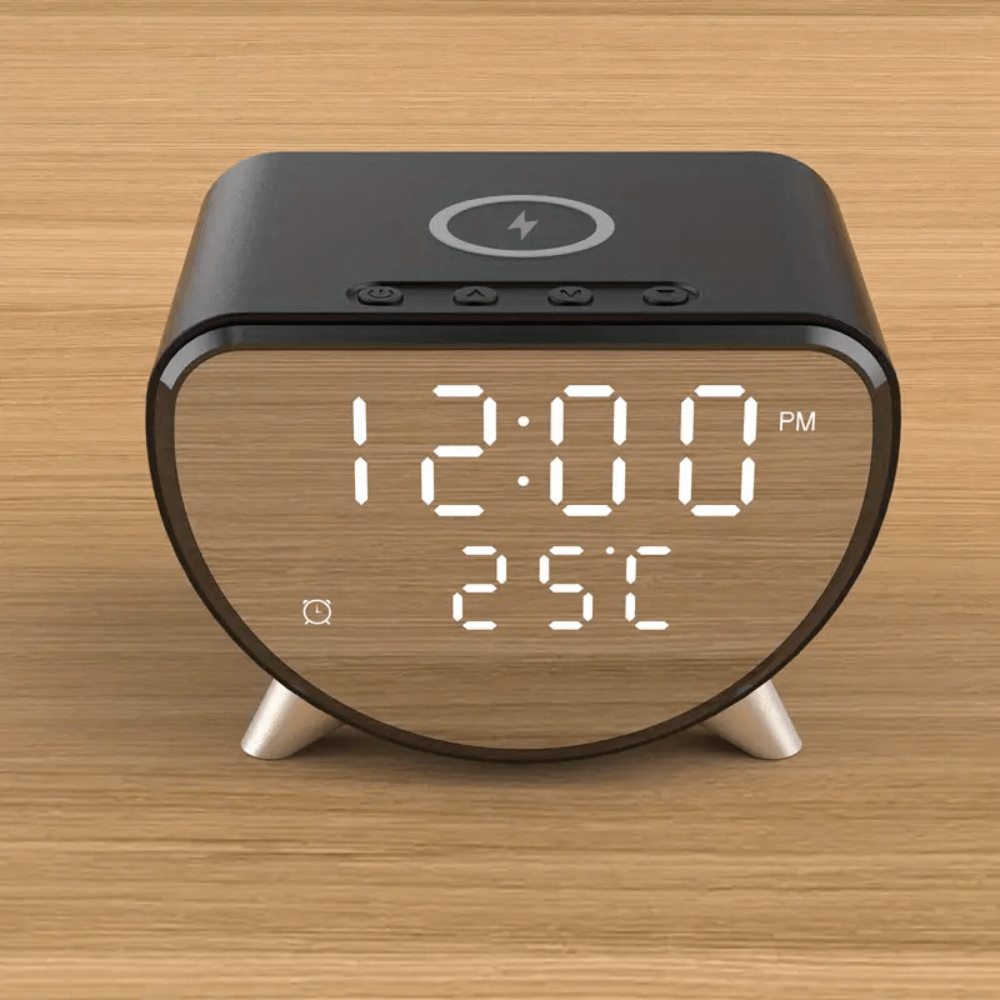 Cargador Inalámbrico y Reloj Despertador Digital Con Pantalla LCD Modo –  Jaguar Shop